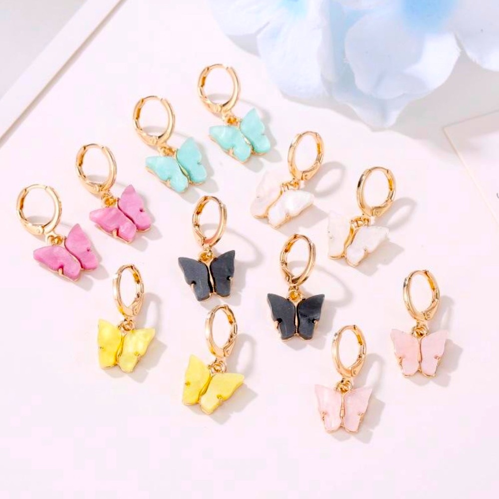 Acrylic Little Butterfly Dangle Earrings